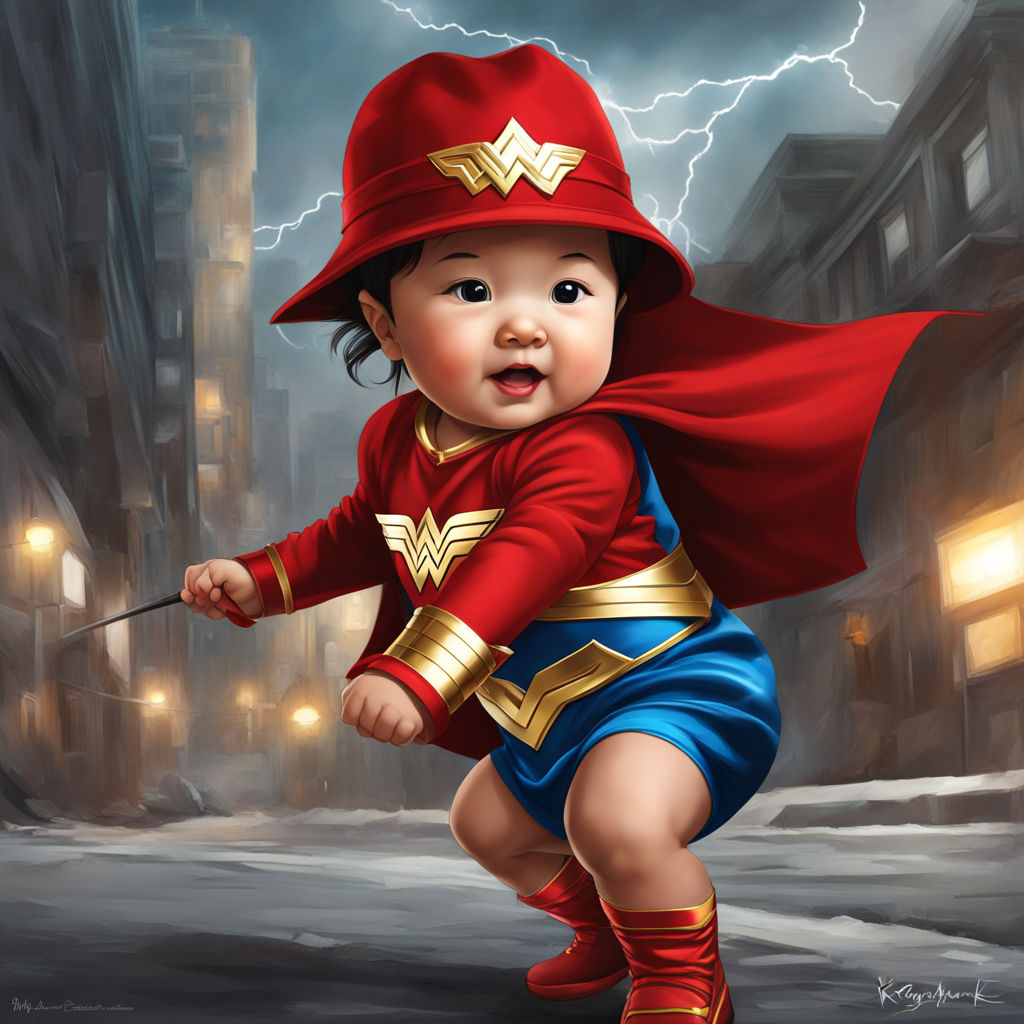 baby wonderwoman superhero