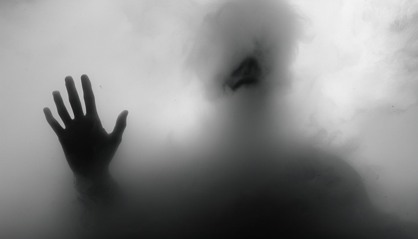 Haunting Black-and-White Ethereal Photography of Silhouetted Figure Background