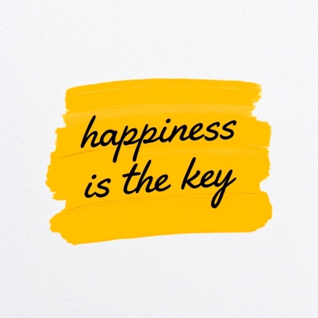 Happiness is the Key Minimalist Motivational Sticker