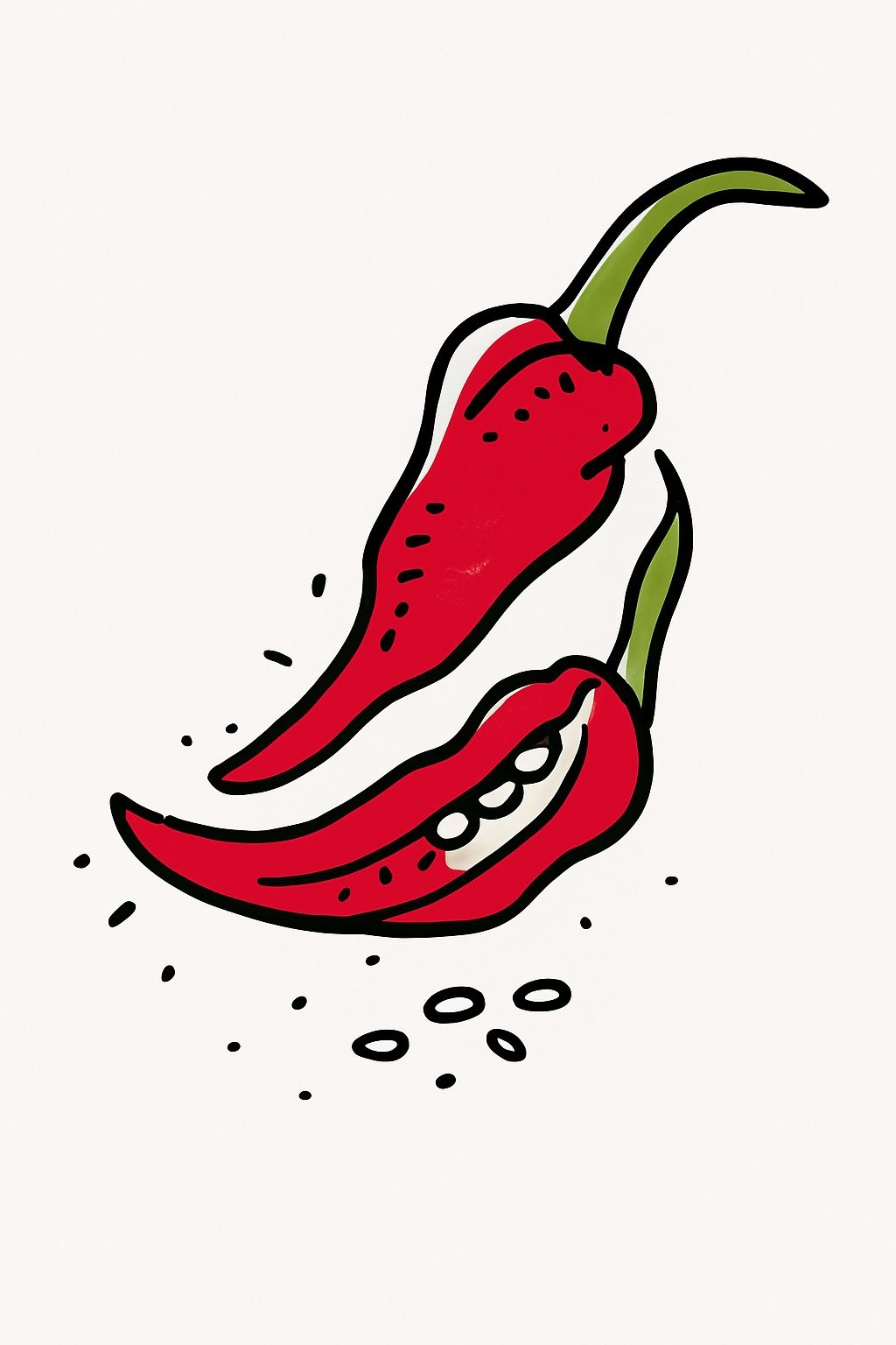 Playful Cartoon Red Chili Peppers Illustration T-Shirt