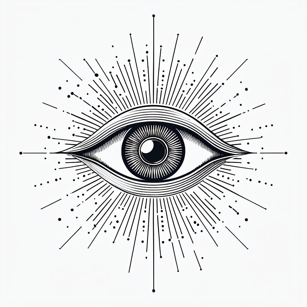 Minimalist All-Seeing Eye Line Drawing Art