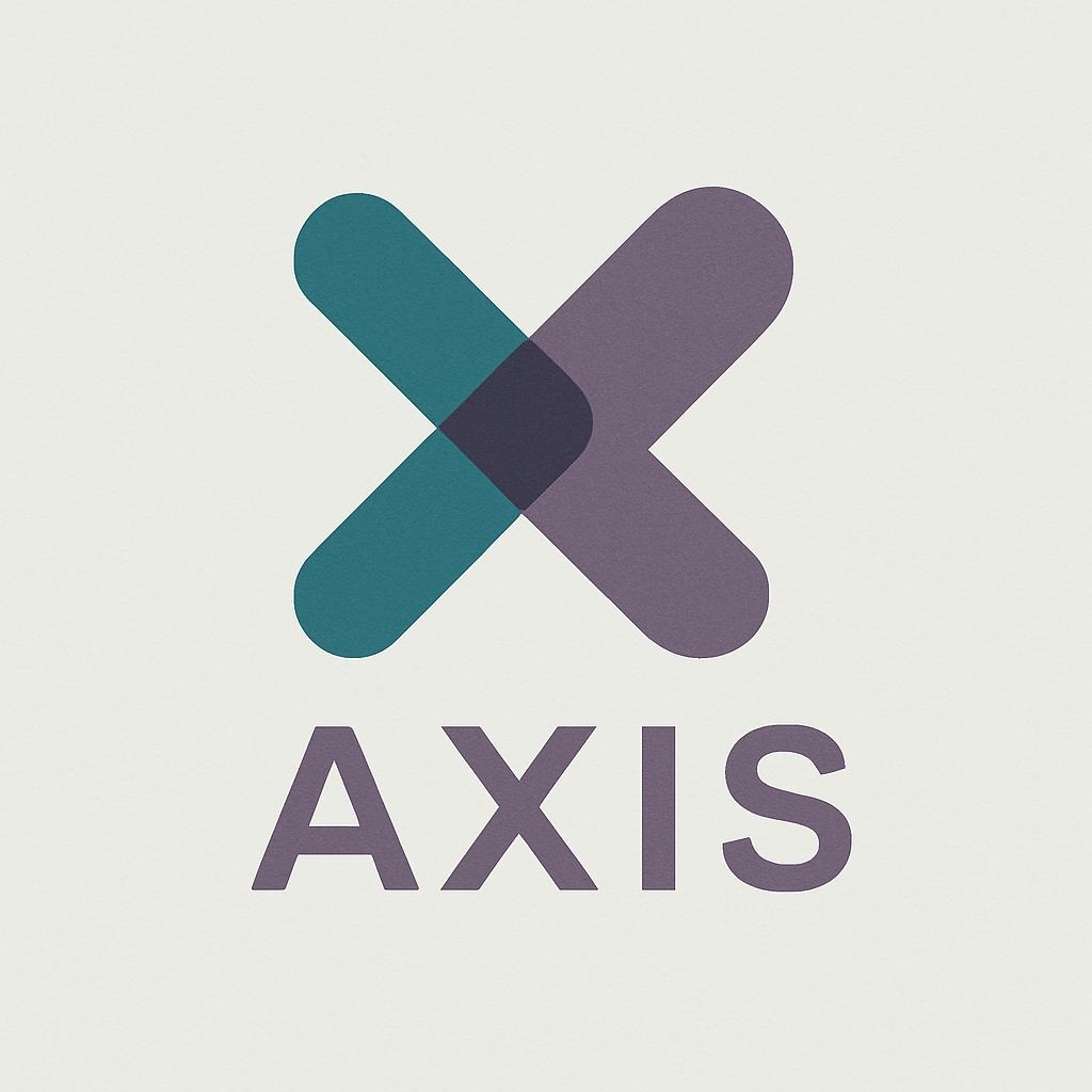 Minimalist Teal and Purple AXIS Logo Design