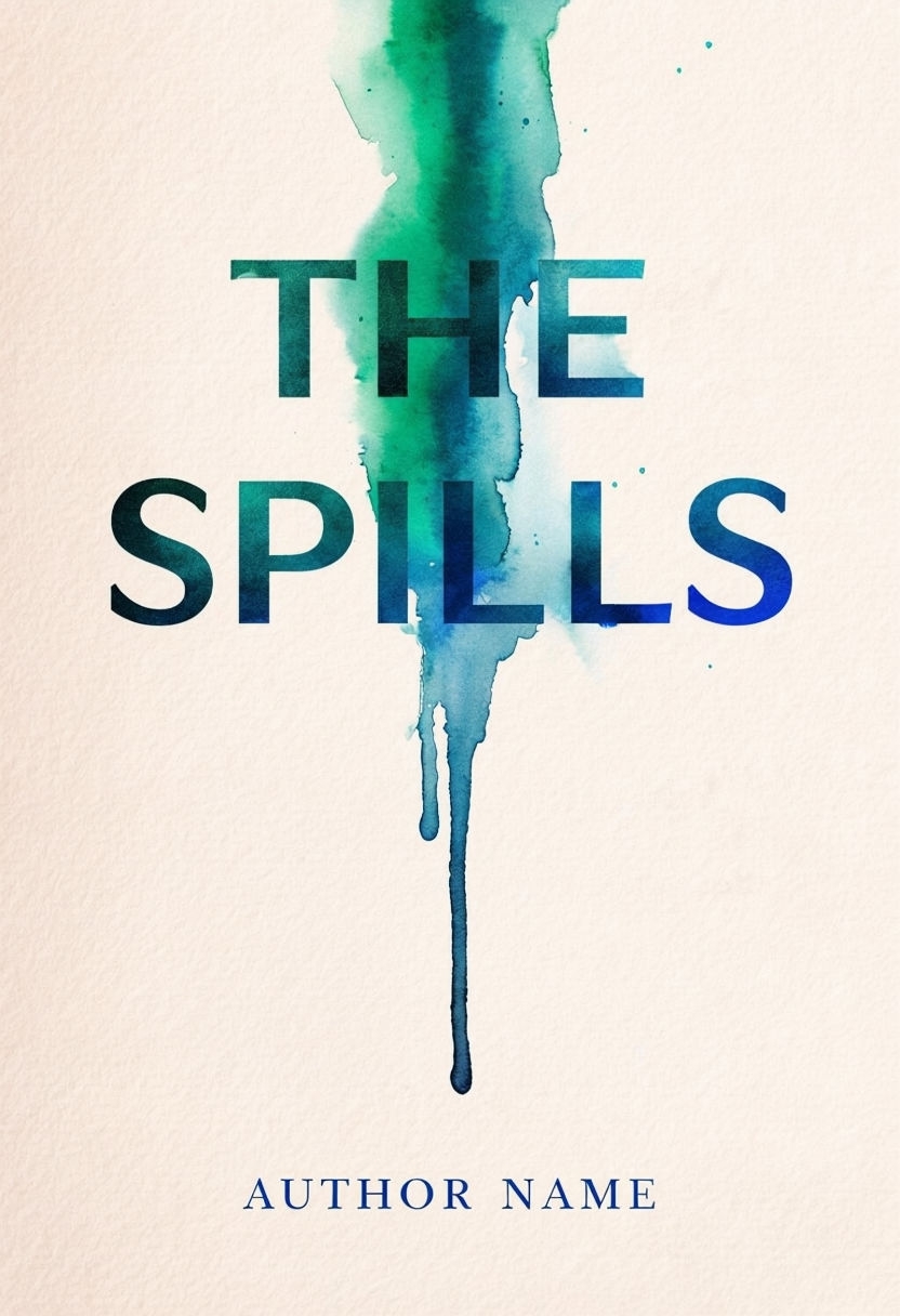 Dramatic Watercolor Spills Minimalist EBook Cover Design