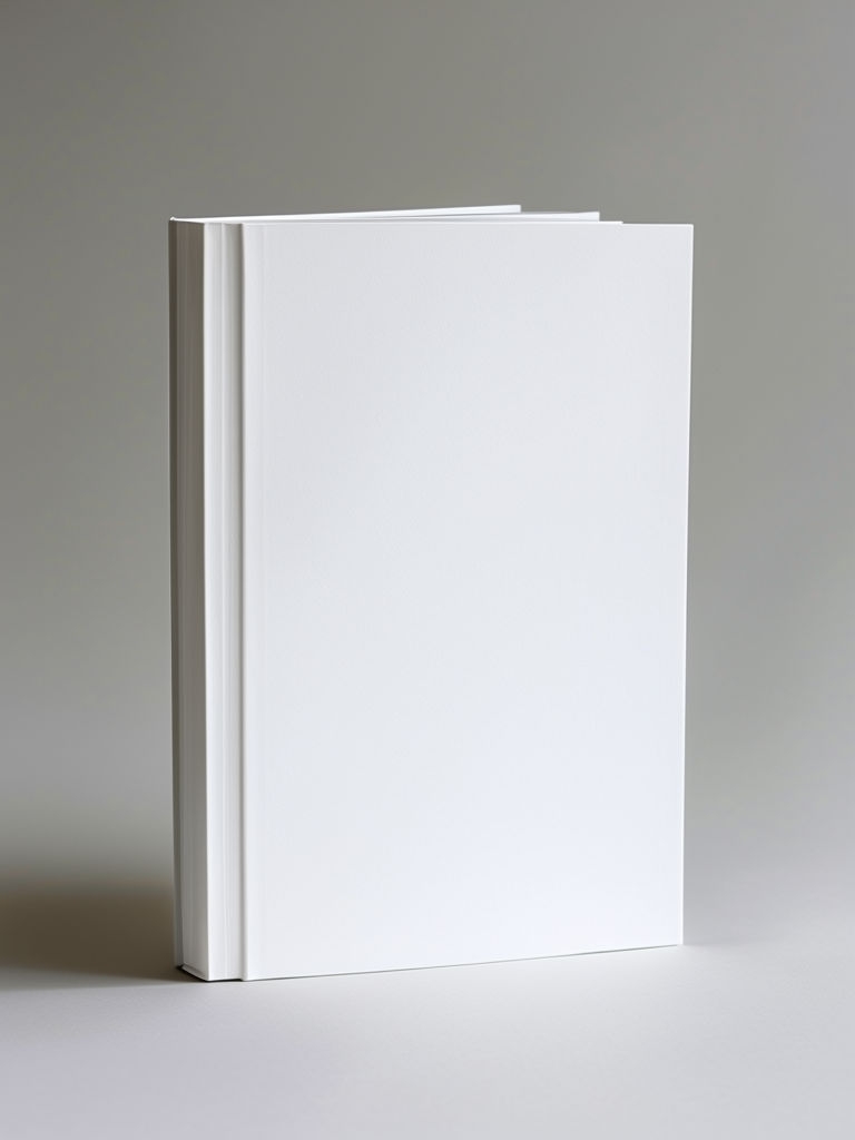 Minimalist White Book Mockup on Light Gray Surface