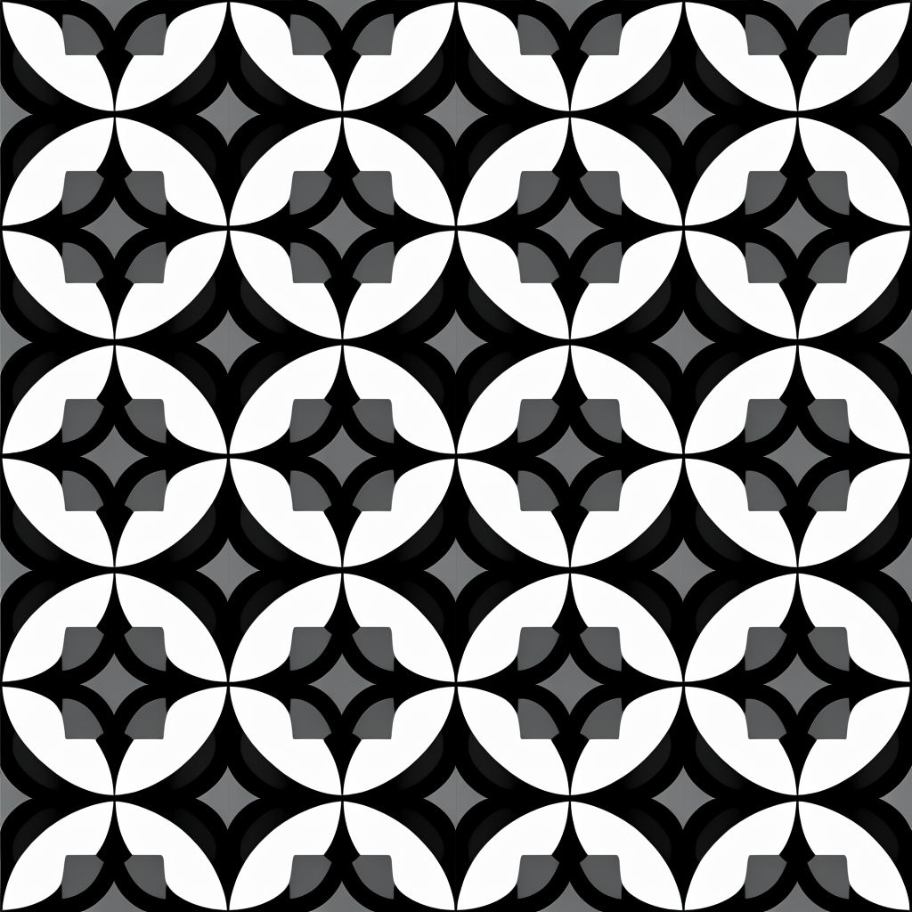 Striking Black and White Geometric Pattern Design Sticker