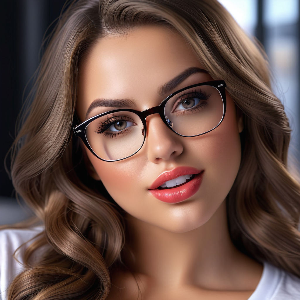 a sexy girl with glasses