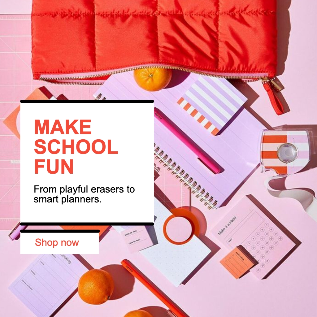 Vibrant School Supplies Flat Lay for Fun Learning Experience Instagram Post