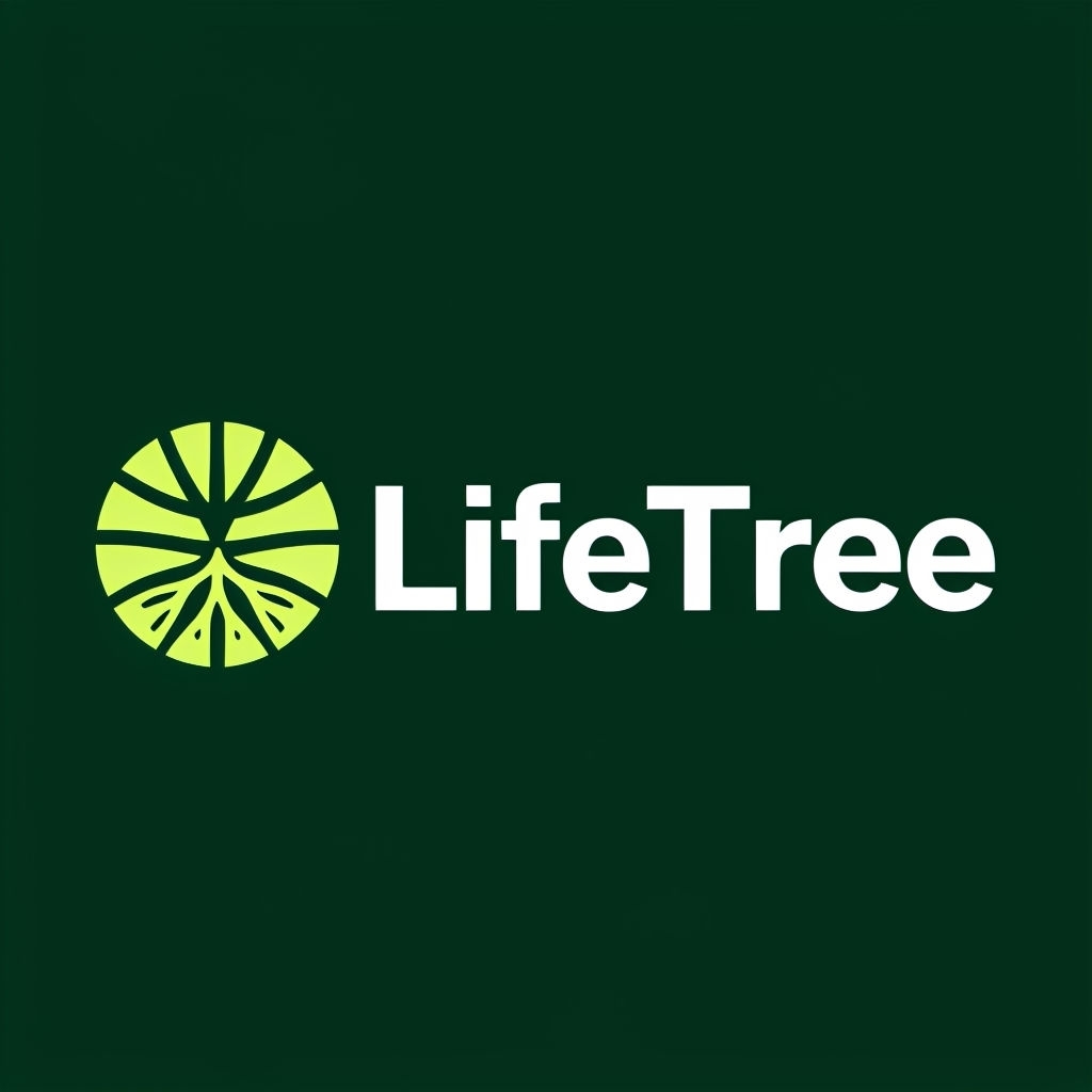 Minimalist LifeTree Logo with Abstract Tree Icon Design
