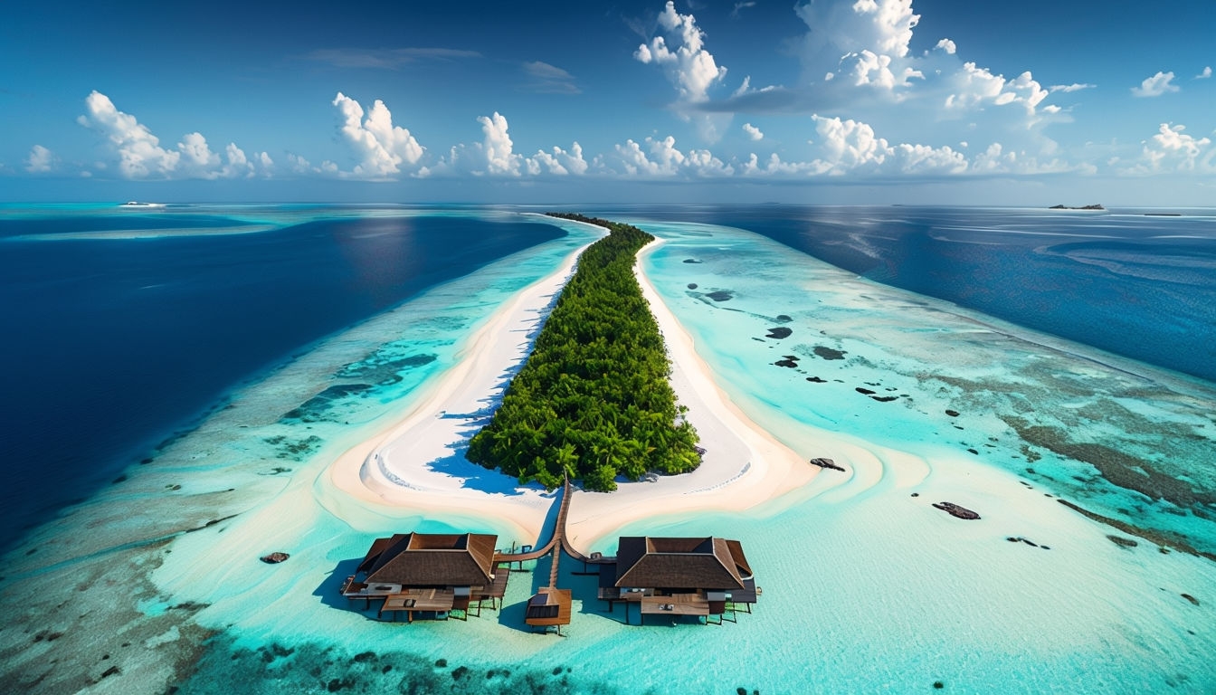 Tranquil Tropical Island Aerial View Virtual Background