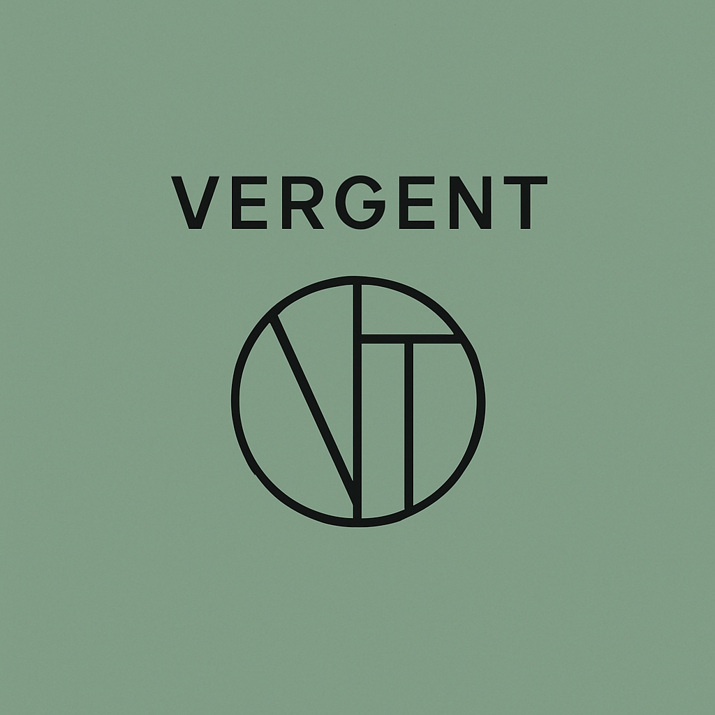 Modern Minimalist Fern Green VERGENT Logo Design