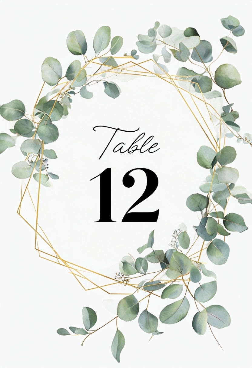 Elegant Minimalist Table Number Place Card Design Signs