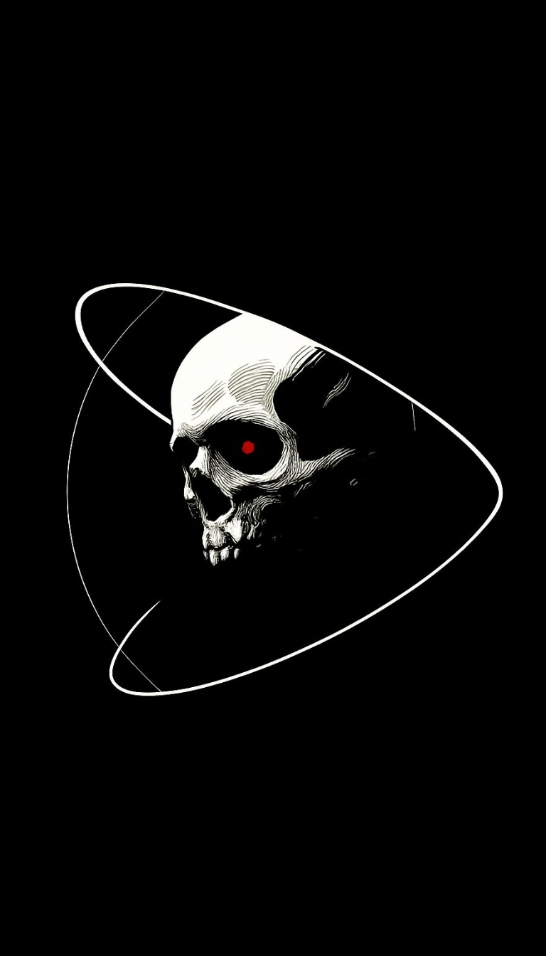Detailed White Skull Illustration with Red Accent Mobile Wallpaper