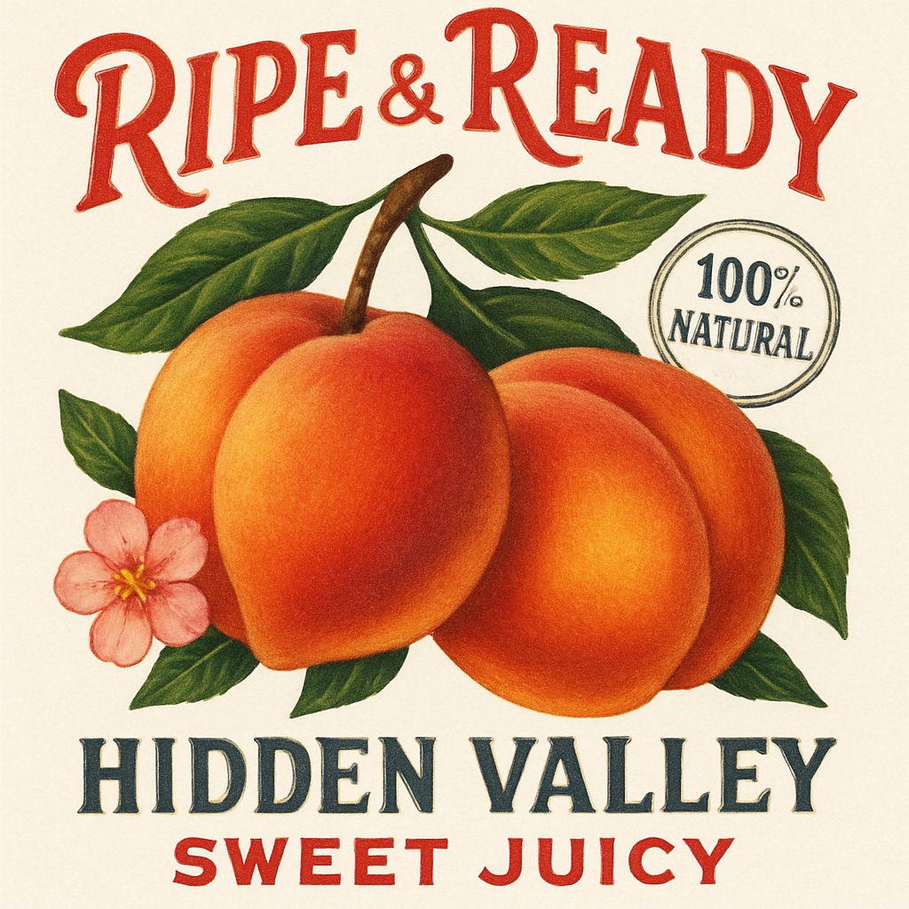 Vintage Ripe and Ready Peach T-Shirt Design