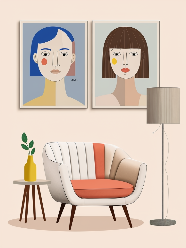 Minimalist Cozy Living Room Corner Illustration