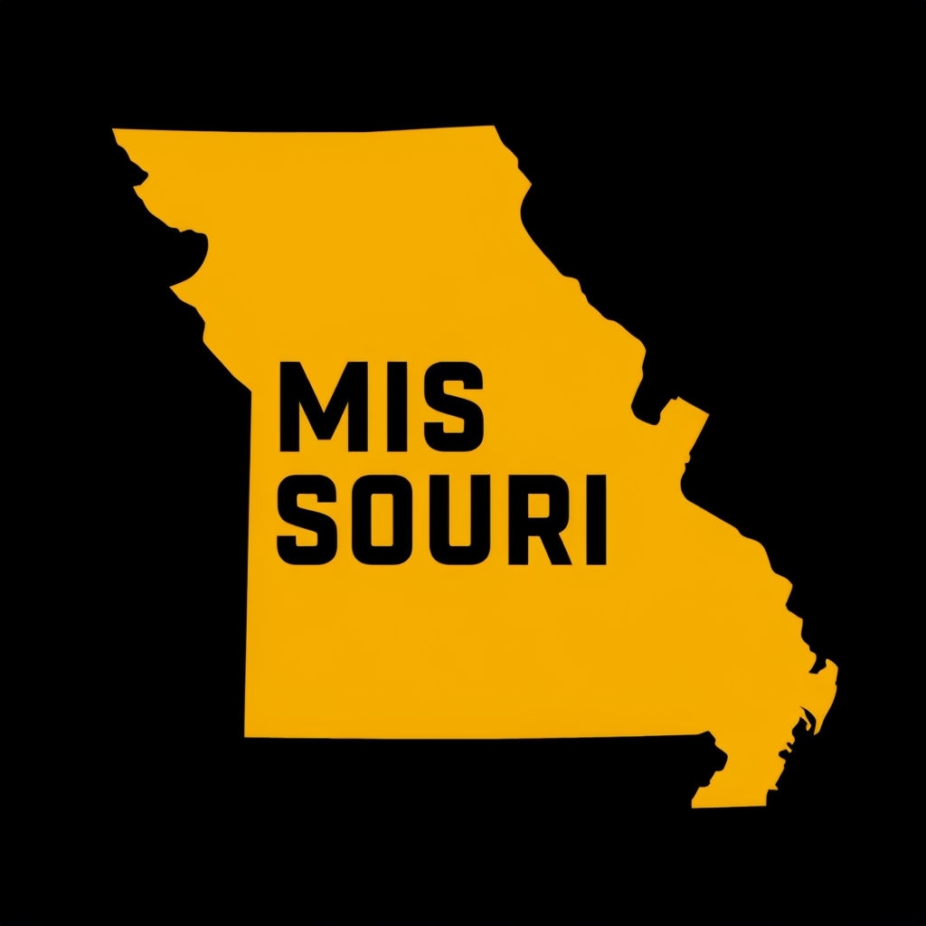 Minimalist Gold Missouri Silhouette Design T-Shirt