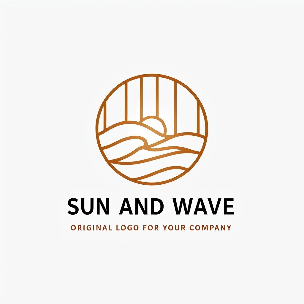 Minimalist Sun and Wave Logo Design for Your Company Logo