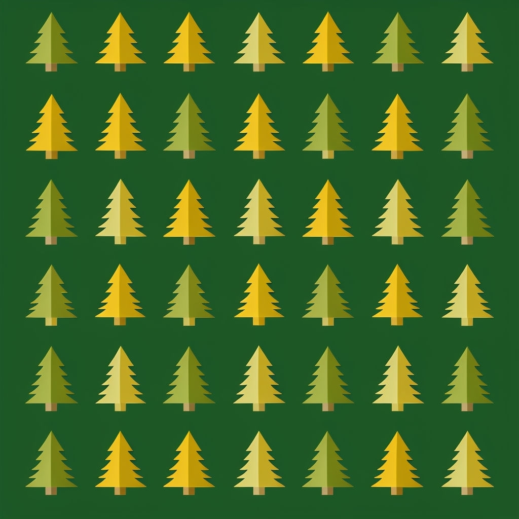 Stylized Christmas Tree Grid Pattern for Festive Decorations Seamless Pattern