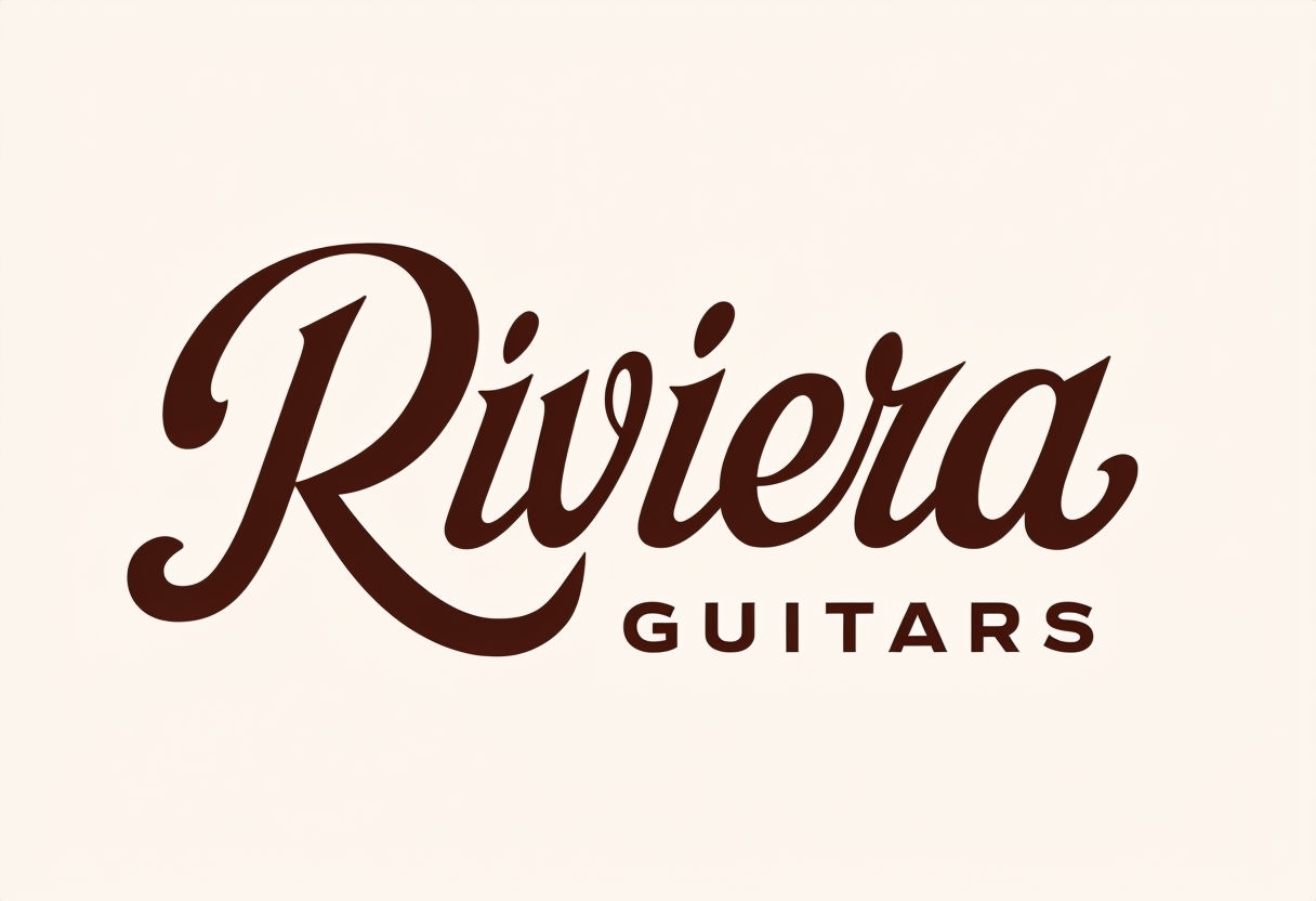 Elegant Riviera Guitars Logo Design with Sophisticated Style Logo