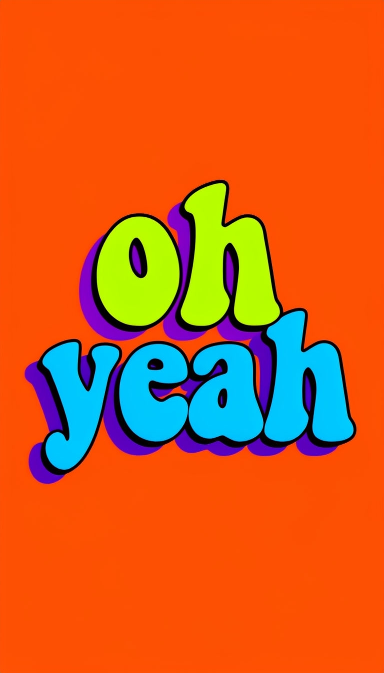 Bold Retro "Oh Yeah" Typography Phone Case Cover Design