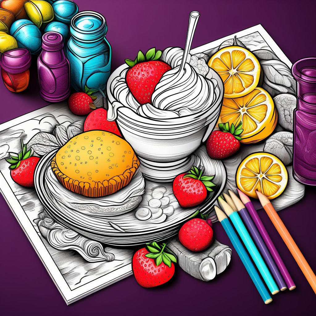 Sigle item of food and drink coloring page ilustration graph... by CPA