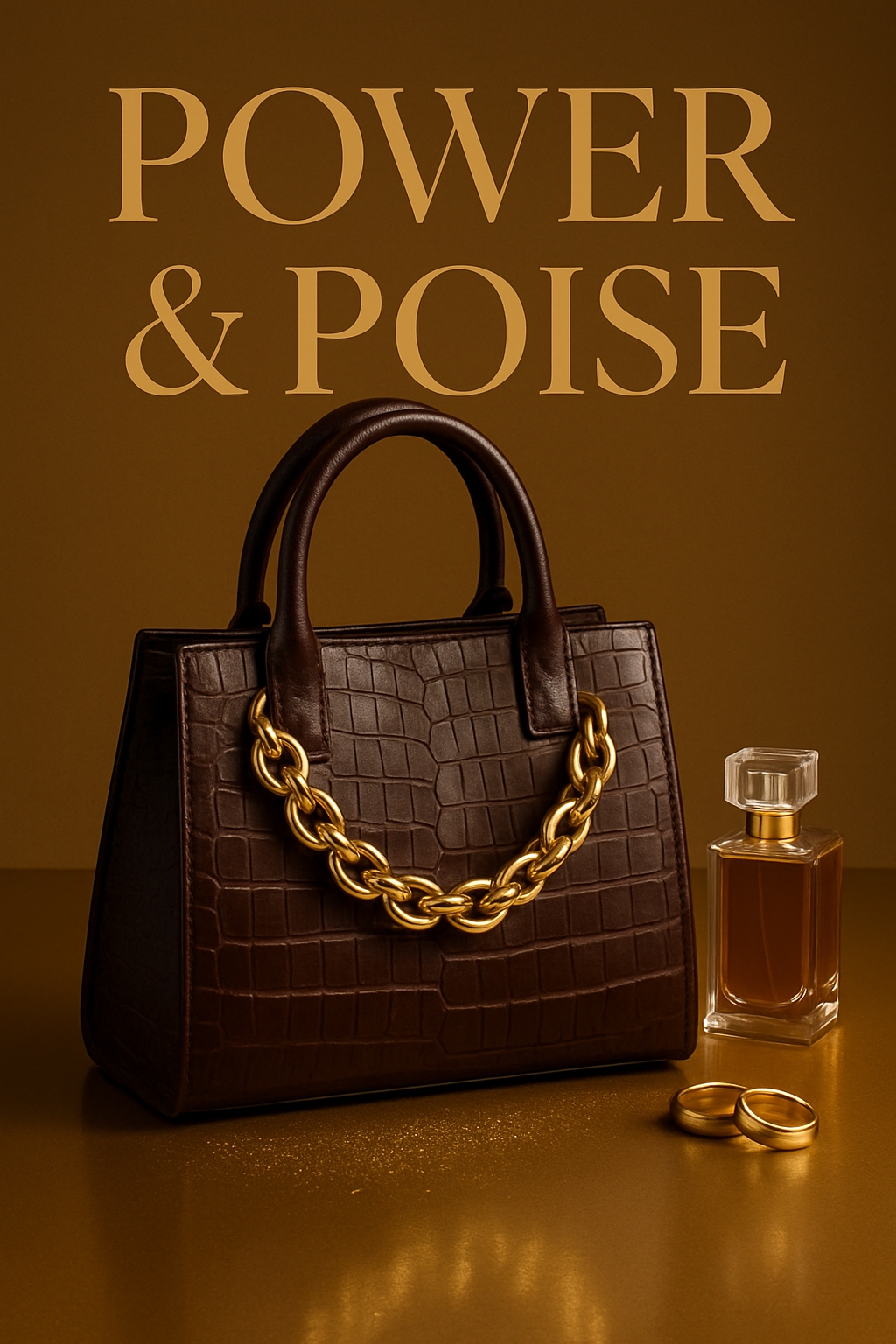 Luxurious Crocodile-Embossed Handbag Still Life Photograph Social Media Post