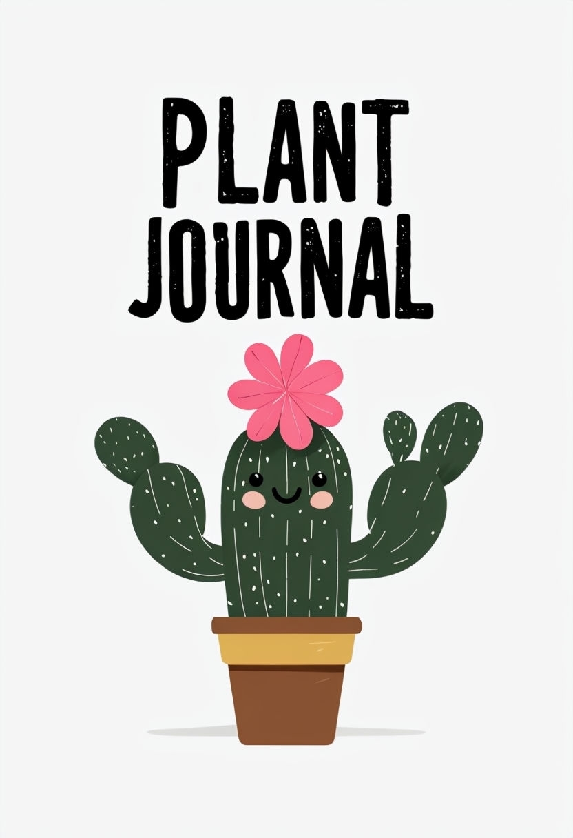 Cheerful Plant Journal Cactus Illustration EBook Cover