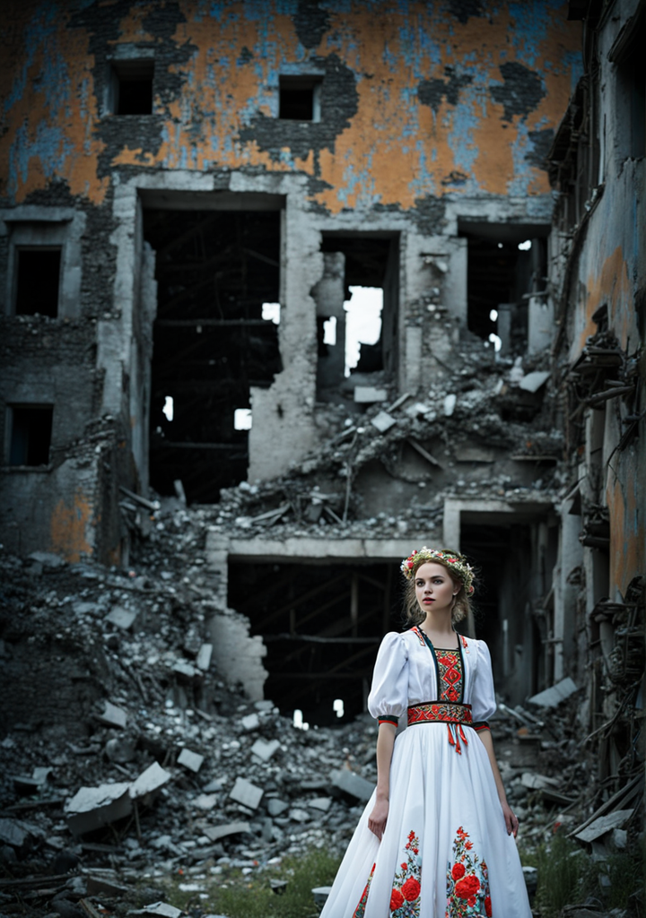 Ukrainian teenage girl dressed in vibrant traditional costum... by ...