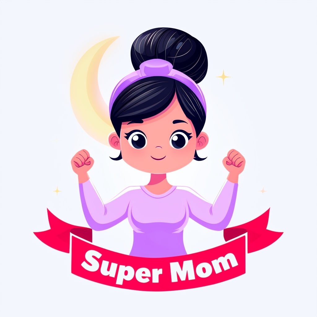 Empowering Super Mom Cartoon Illustration for Mother's Day Mug