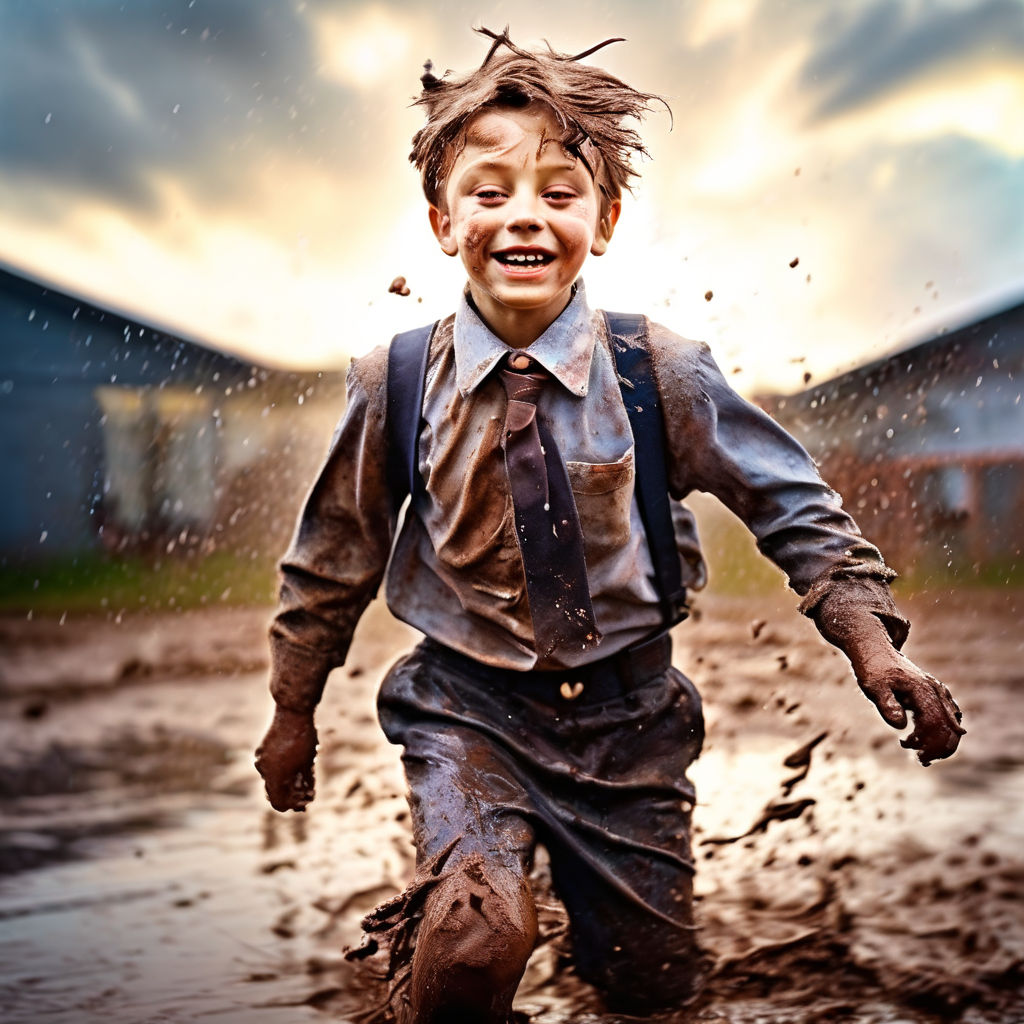 Schoolboy in traditional school uniform by rob slater - Playground