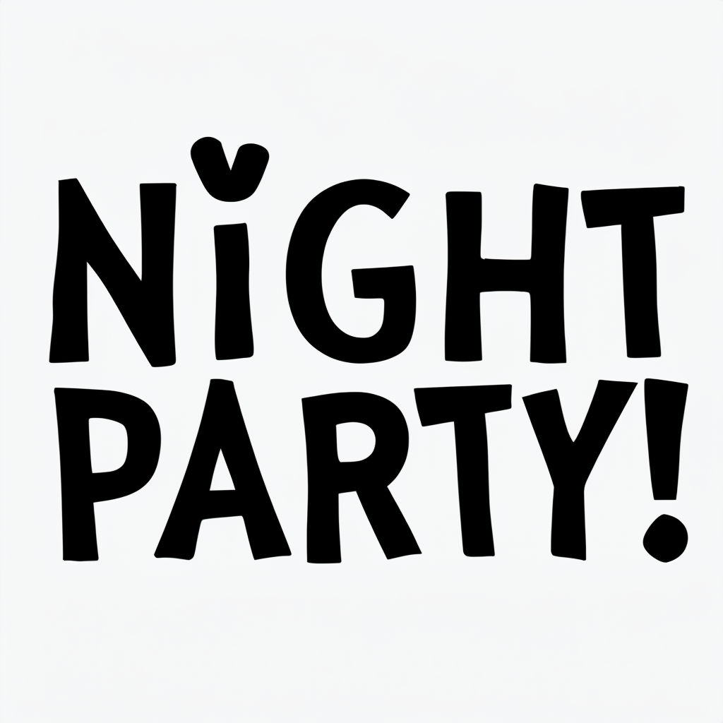 Playful NiGHT PARTY! Minimalist Graphic Design T-shirt