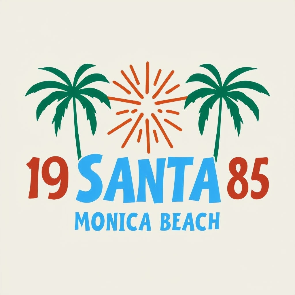 Retro Santa Monica Beach 1985 Graphic T-Shirt