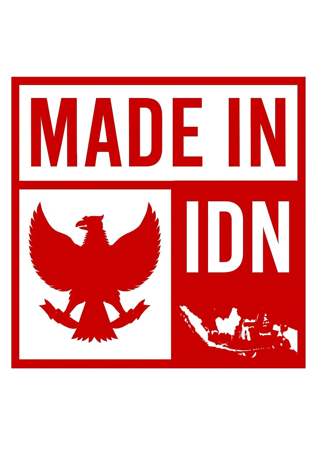Bold Red Garuda Indonesia Made In Logo T-Shirt