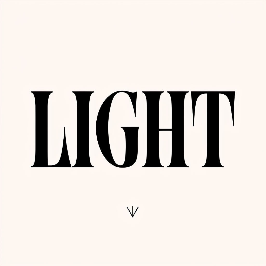 Minimalist LIGHT Typography Logo on Light Beige Background