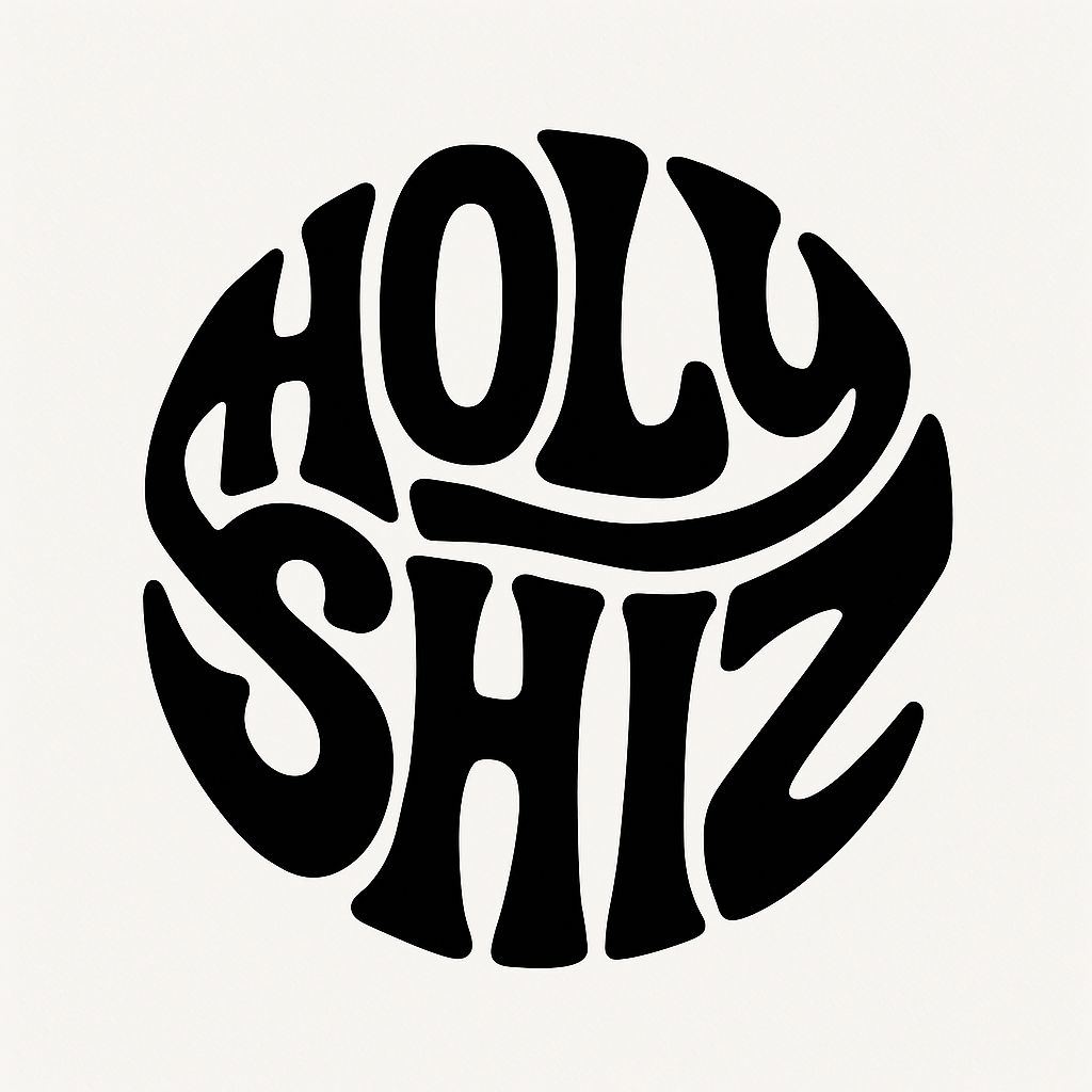 Bold Retro Typography 'HOLY SHIZ' Circular Sticker