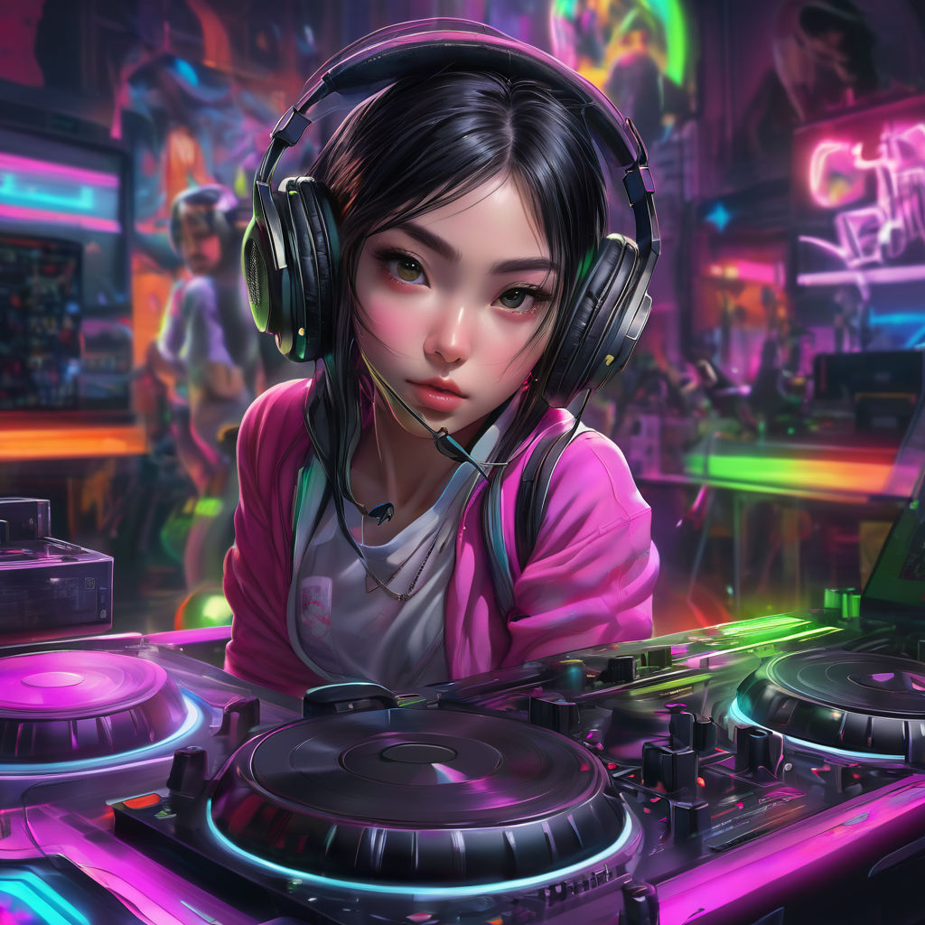 dj cartoon anime style