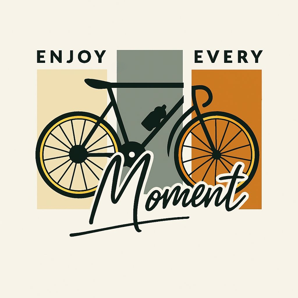 Stylized Bicycle Enjoy Every Moment Motivational T-Shirt