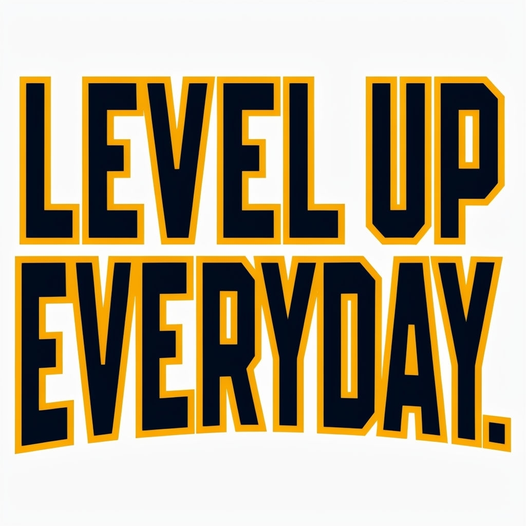 Bold Collegiate Level Up Everyday Motivational Sticker