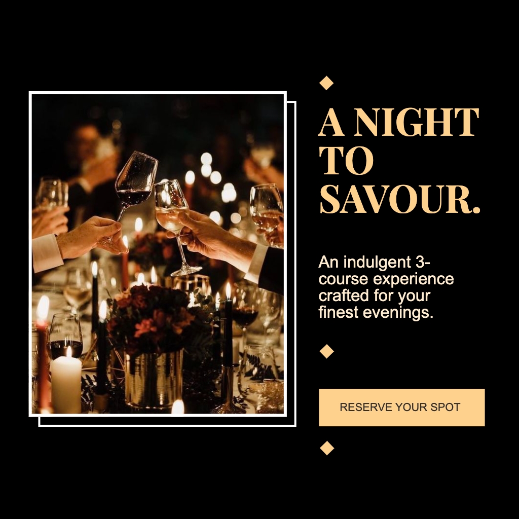 Elegant Wine Toast Dining Experience Promotional Post for Instagram Posts