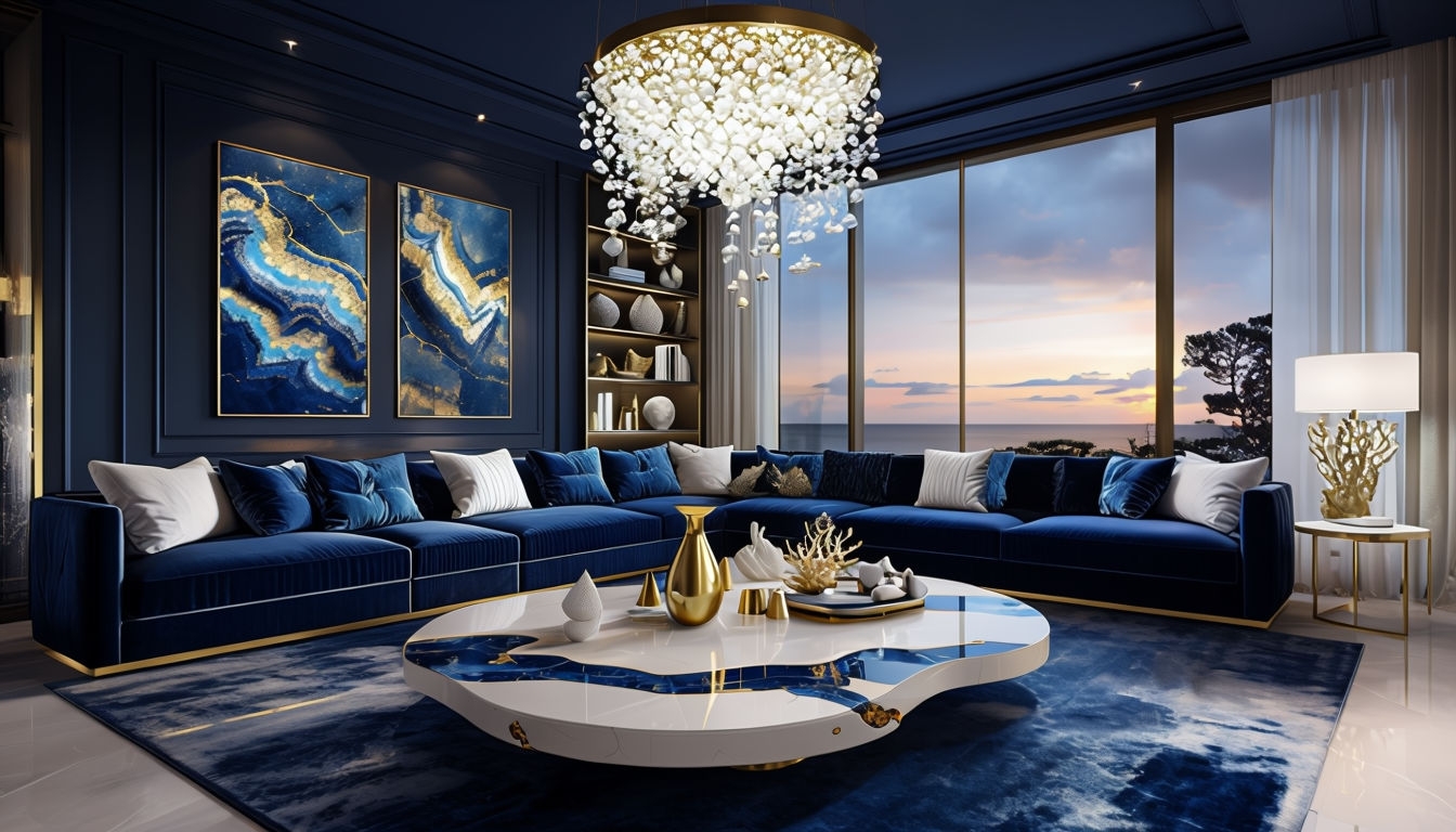 Elegant Modern Luxury Living Room Interior Design Art