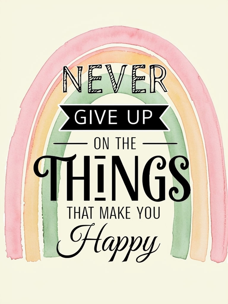 Uplifting Motivational Quote with Rainbow Design Poster