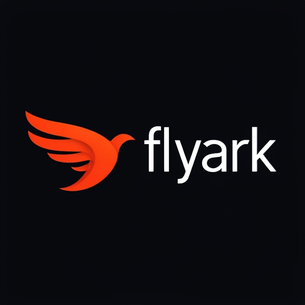 Modern Flyark Logo with Minimalist Bird Illustration