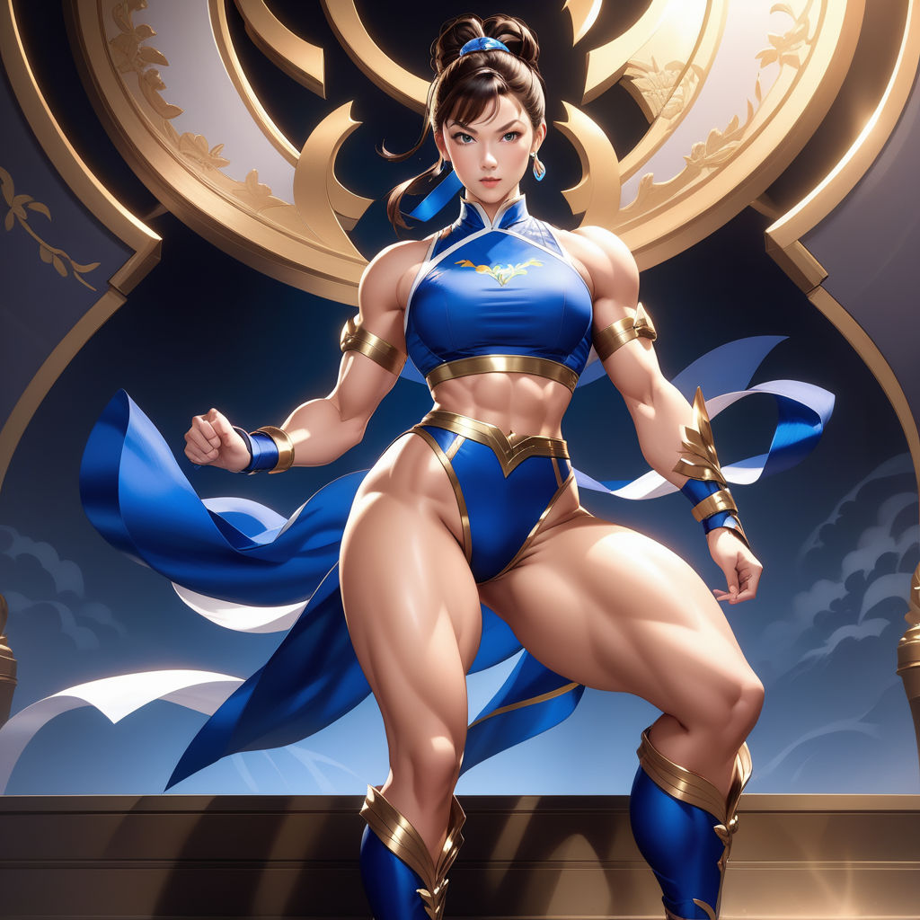 Chun-li Showing fat thighs with sweat