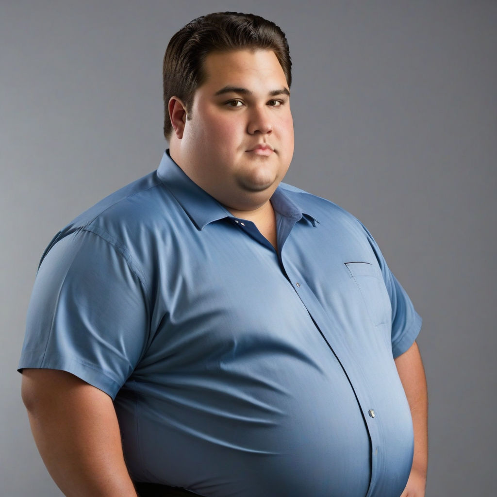 400lbs obese handsome young man with a slim face by Leo Fire - Playground