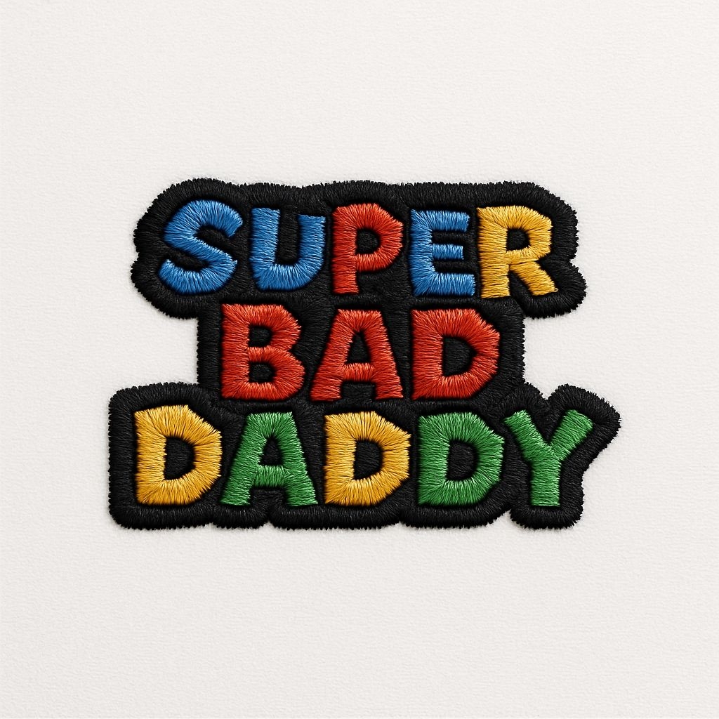 Vibrant Super Bad Daddy Embroidered Patch Design Hat
