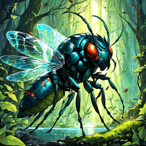 Creating images of insects in a fantasy world with mythical ... by man ...