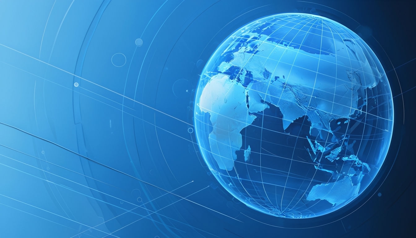 Abstract Blue Globe Digital Artwork for Virtual Backgrounds