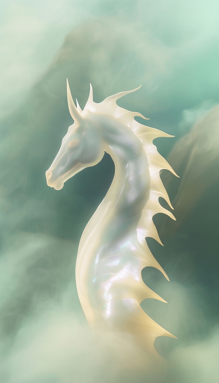 Elegant Mythical Sea Creature Silhouette Minimalist Mobile Wallpaper