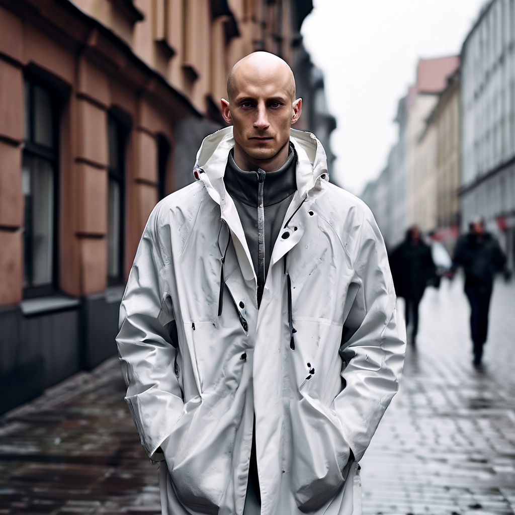 Tall white and skinny bald polish man named filip walks on t... by azad ...