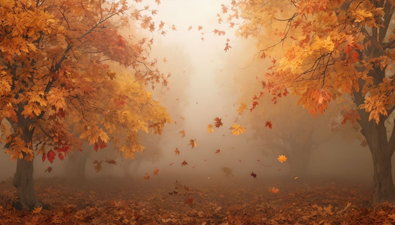 Cozy Autumn Trees in Warm Earthy Tones Virtual Background