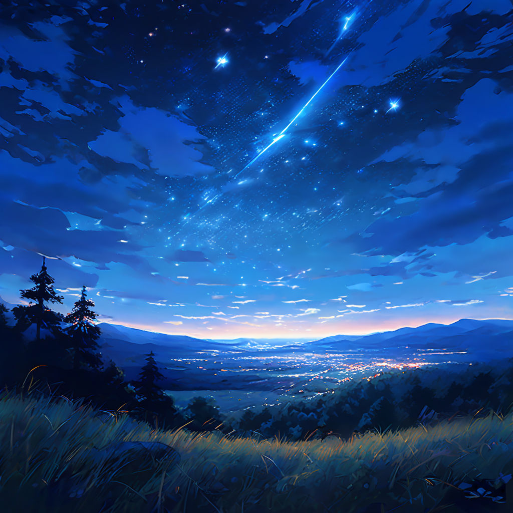 Blue starry sky by Ded Ded - Playground